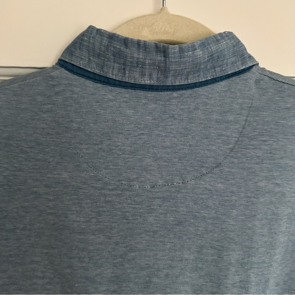 TED BAKER London Blue Button Collar Polo Shirt Pocket Short Sleeve Size L - Picture 5 of 13